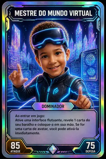 Carta colecionável holográfica: Realidade virtual