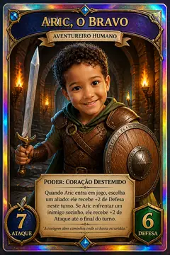 Carta colecionável holográfica: RPG medieval