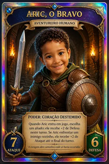 Carta colecionável holográfica: RPG medieval