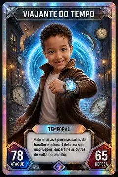 Carta colecionável holográfica: Viajante do tempo