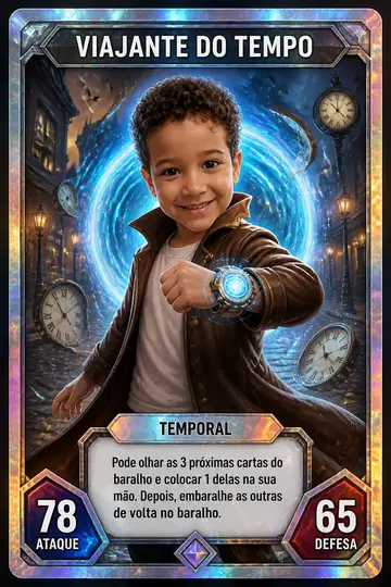 Carta colecionável holográfica: Viajante do tempo