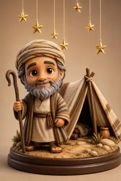 Abraão em boneco 3D — personagem bíblico