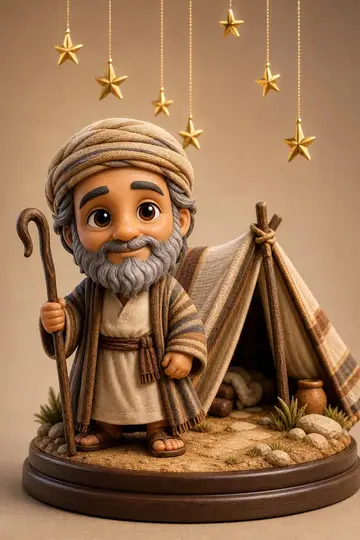 Abraão em boneco 3D — personagem bíblico