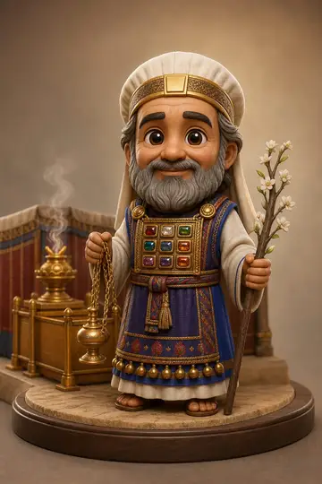 Arão, o sumo sacerdote em boneco 3D — personagem bíblico