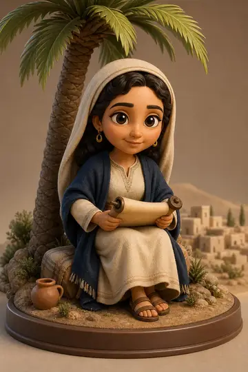 Débora em boneco 3D — personagem bíblico
