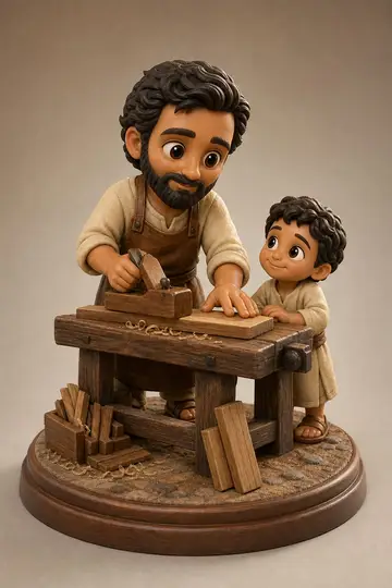 José de Nazaré em boneco 3D — personagem bíblico