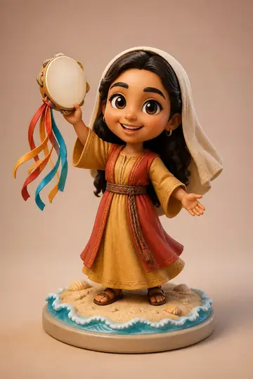 Miriã em boneco 3D — personagem bíblico