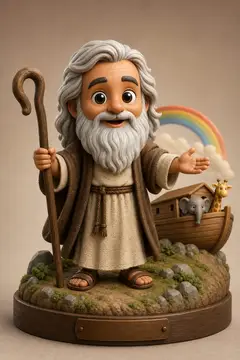 Noé em boneco 3D — personagem bíblico