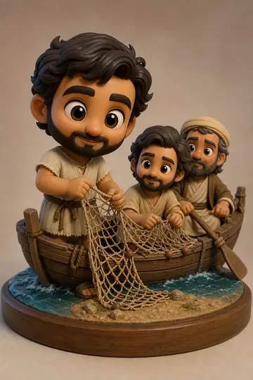 Tiago em boneco 3D — personagem bíblico