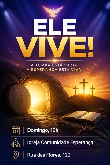 Culto de Páscoa (ressurreição) — evangélica