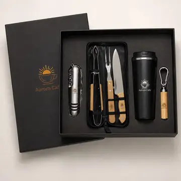Kit Dia dos Pais com a sua marca: caixa cartonada com o logo na tampa
