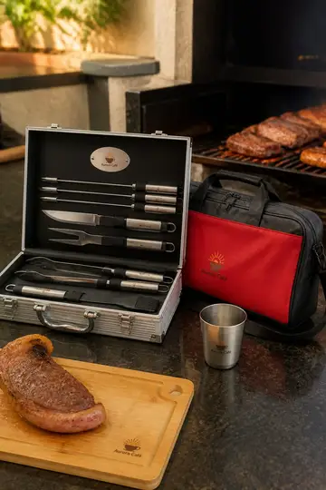 Kit churrasco com a sua marca: cena de entrega