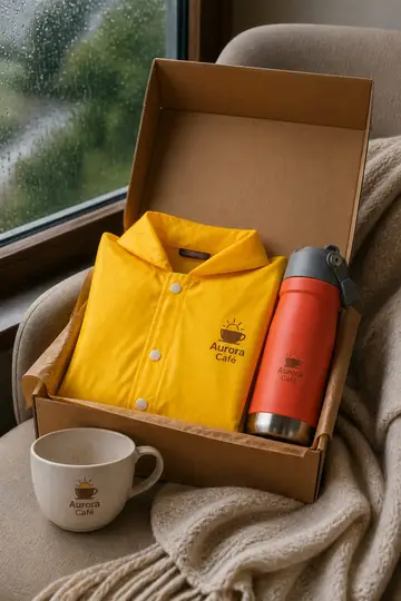 Kit inverno com a sua marca: cena de entrega