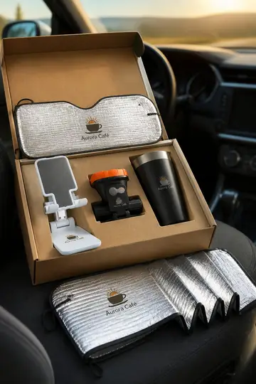 Kit motorista com a sua marca: cena de entrega