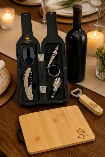 Kit vinho com a sua marca: cena de entrega