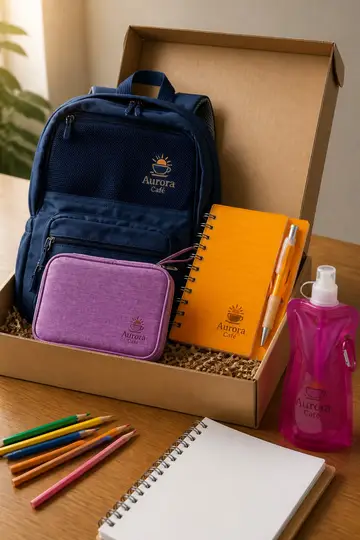 Kit volta às aulas com a sua marca: cena de entrega