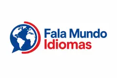 Logo ícone + nome moderno: Escola de idiomas