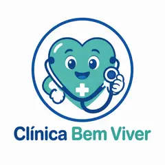 Logo mascote ilustrado: Clínica médica