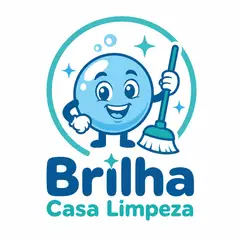 Logo mascote ilustrado: Limpeza e conservação