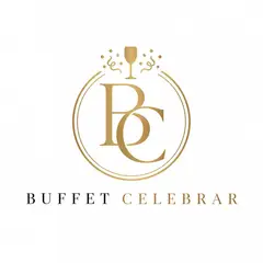 Logo monograma com as iniciais: Buffet e eventos
