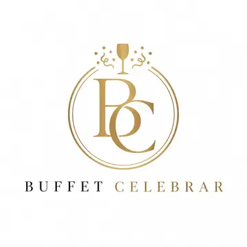 Logo monograma com as iniciais: Buffet e eventos