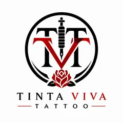 Logo monograma com as iniciais: Estúdio de tatuagem