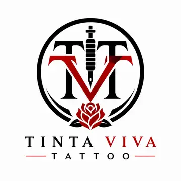 Logo monograma com as iniciais: Estúdio de tatuagem