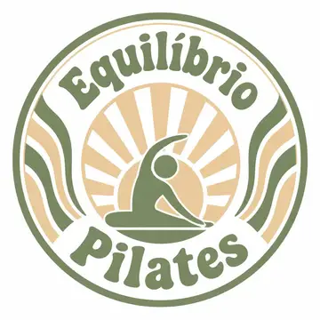 Logo selo retrô anos 70: Pilates e yoga