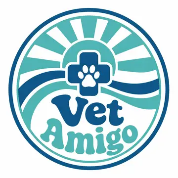 Logo selo retrô anos 70: Clínica veterinária