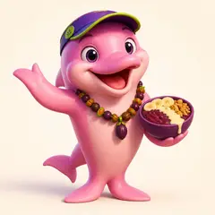 Mascote 3D: Boto (Açaíteria)