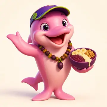 Mascote 3D: Boto (Açaíteria)