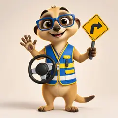 Mascote 3D: Atento (Autoescola)