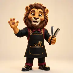 Mascote 3D: Juba (Barbearia)