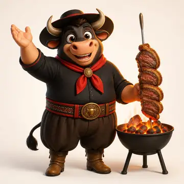 Mascote 3D: Seu Boi (Churrascaria)