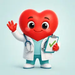 Mascote 3D: Doutor Coração (Clínica médica)