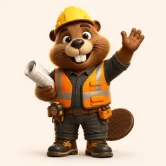 Mascote 3D: Castor (Construtora)