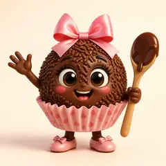 Mascote 3D: Brigadeirinho (Doceria e confeitaria)