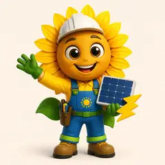 Mascote 3D: Girassol (Energia solar)