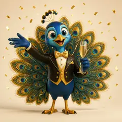 Mascote 3D: Pavão (Buffet e eventos)