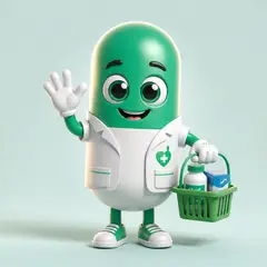 Mascote 3D: Capsulino (Farmácia)