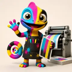 Mascote 3D: Camaleão (Gráfica e personalizados)