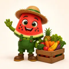 Mascote 3D: Melancita (Hortifrúti)