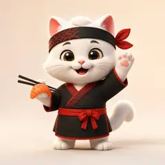 Mascote 3D: Sortudo (Restaurante japonês)