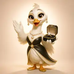 Mascote 3D: Cisne (Joias e semijoias)