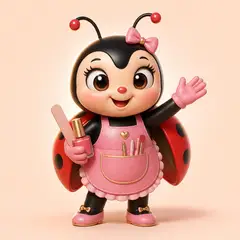 Mascote 3D: Joaninha (Manicure e nail design)