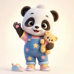 Mascote 3D: Pandinha (Moda infantil)