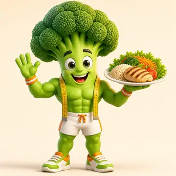 Mascote 3D: Brócolis (Nutrição)