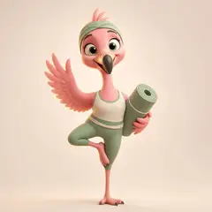 Mascote 3D: Flora (Pilates e yoga)