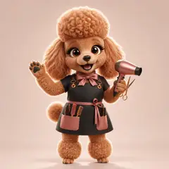 Mascote 3D: Topete (Salão de beleza)