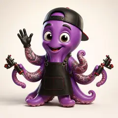 Mascote 3D: Tinta (Estúdio de tatuagem)